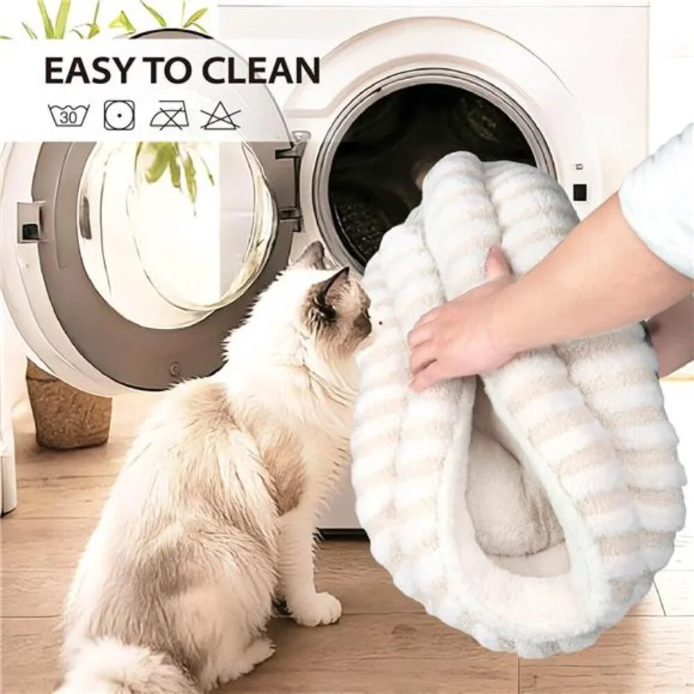 Cat Bed Kitten Bed - Washable Round Cat Beds for Indoor Cats, Soft Corduroy